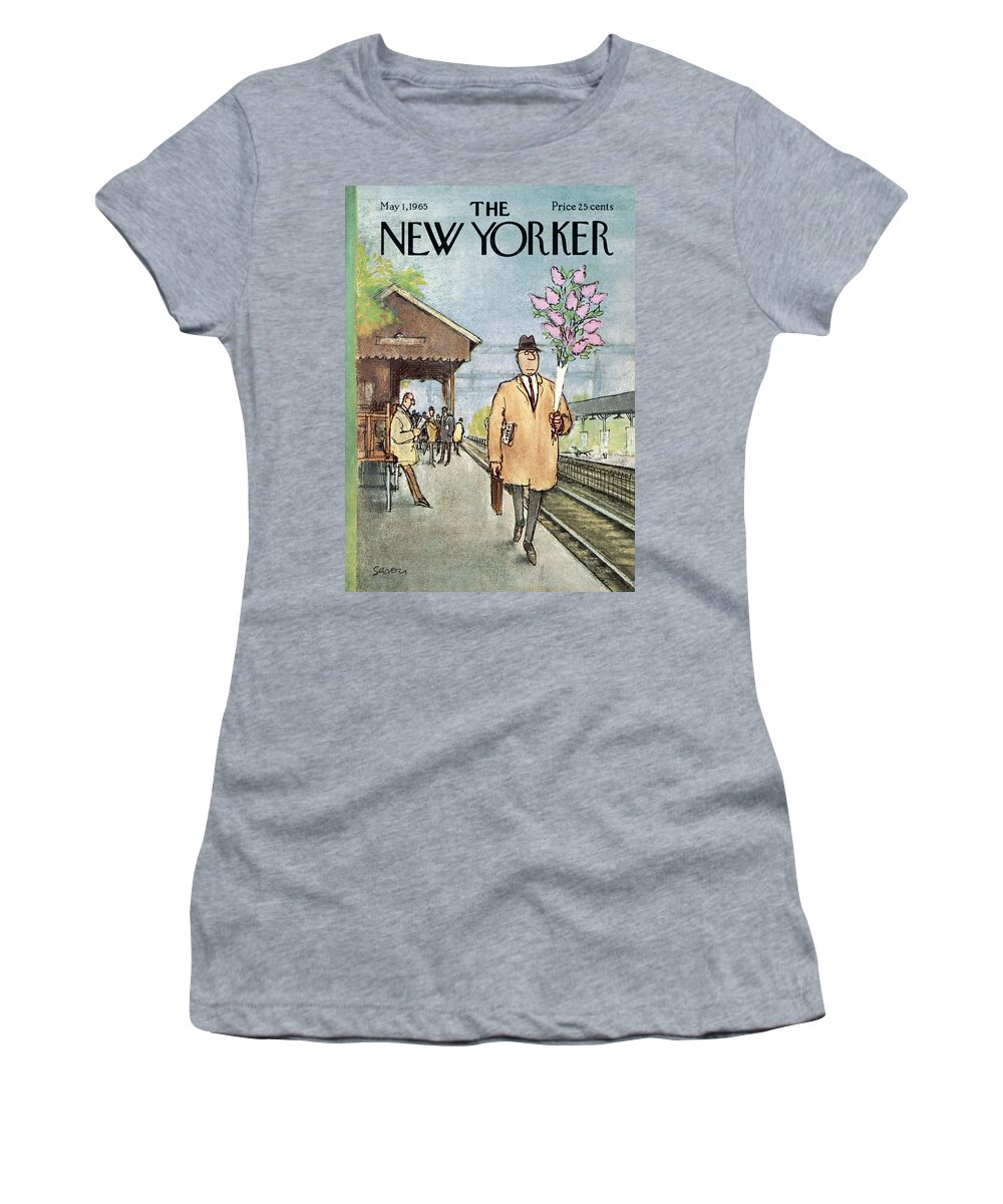 Holidays Women's T-Shirt featuring the painting New Yorker May 1st, 1965 by Charles Saxon