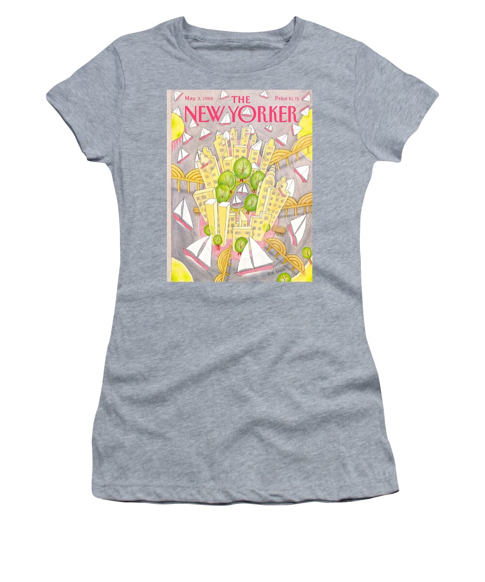  Technology Women's T-Shirt featuring the painting New Yorker May 2nd, 1988 by Bob Knox