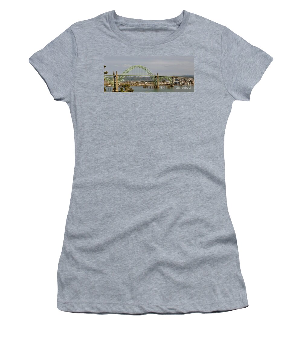 Waves Women's T-Shirt featuring the photograph Newport Bay Bridge by Susan Garren