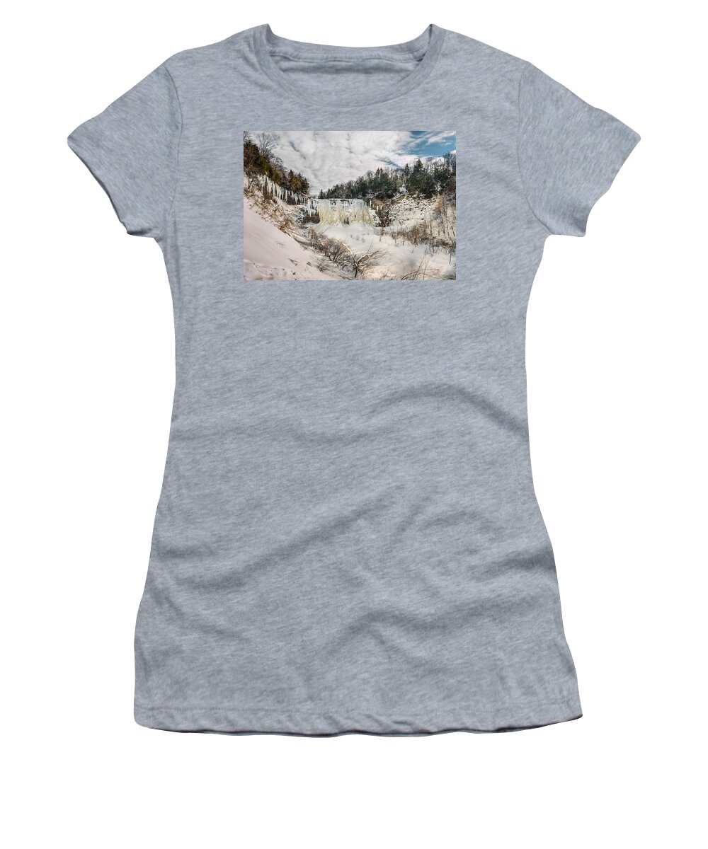 Waterfalls Women's T-Shirt featuring the photograph No swimming by Sandy Roe