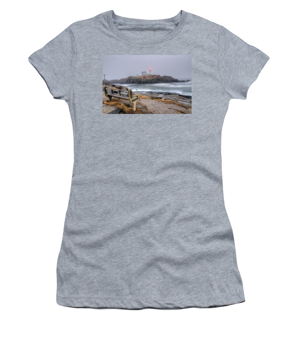 Nubble Lighthouse. Lighthouse Women's T-Shirt featuring the photograph Nubble Lighthouse View by Donna Doherty