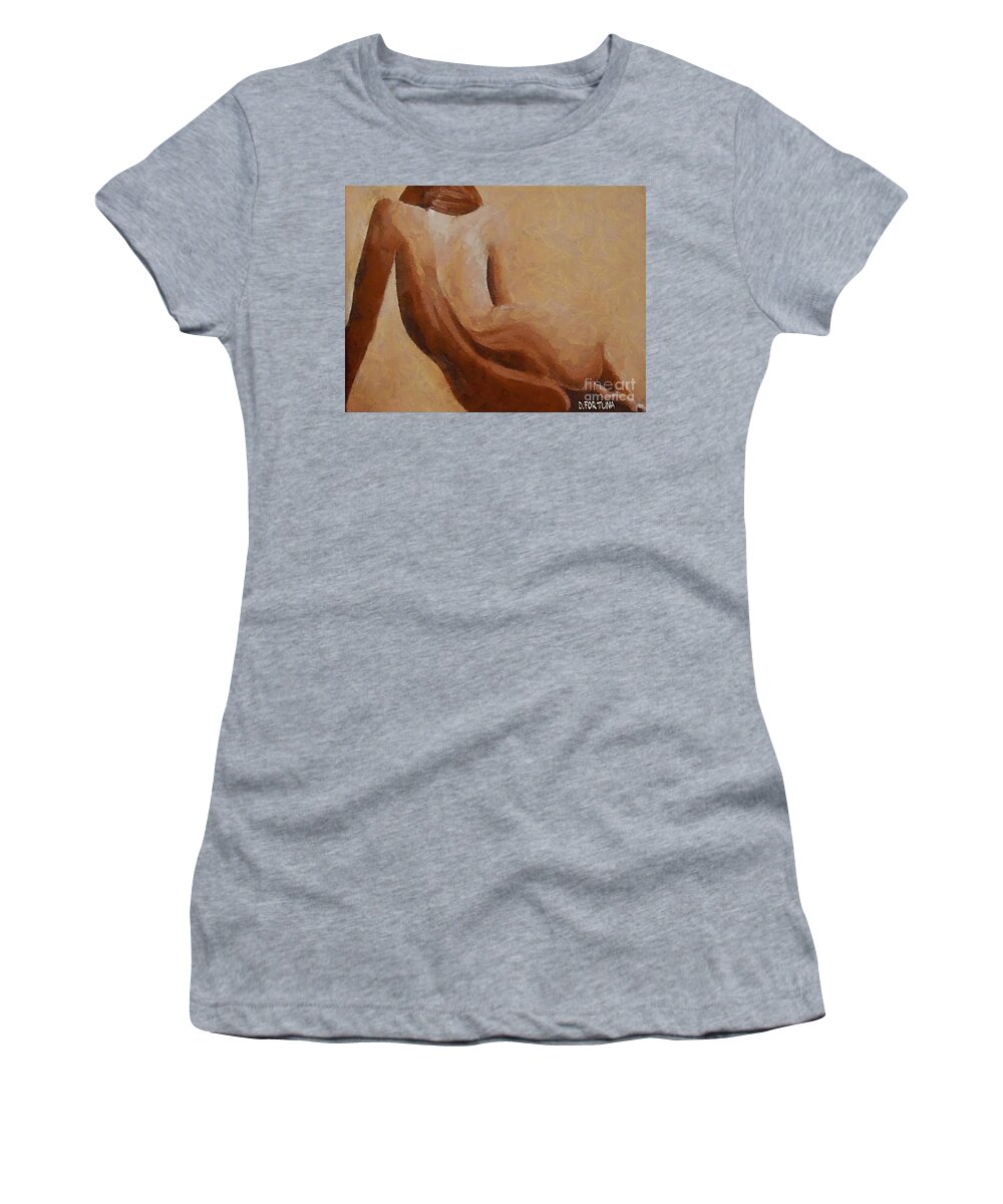 Nude Women's T-Shirt featuring the painting Nude II by Dragica Micki Fortuna
