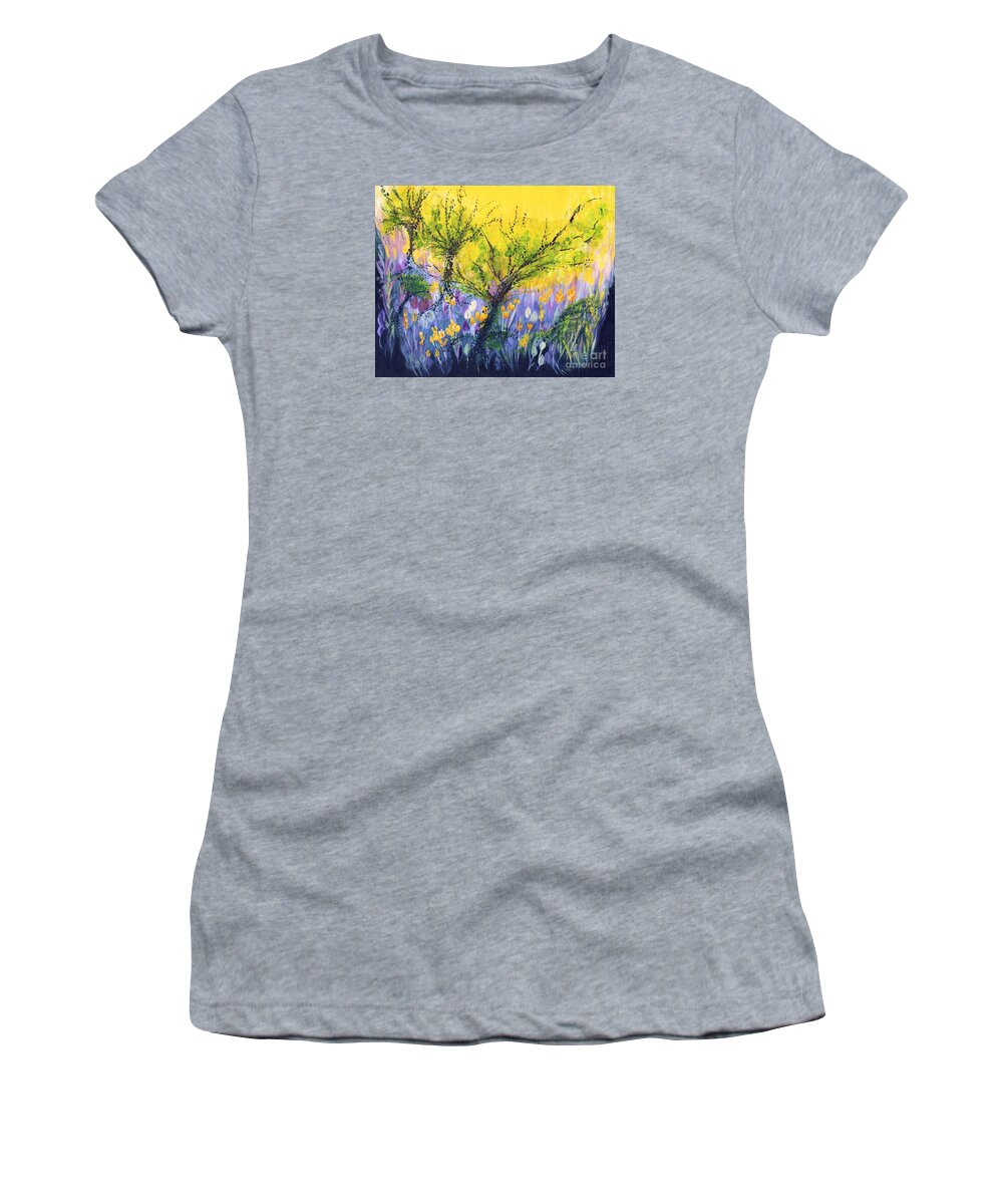 O Trees Women's T-Shirt featuring the painting O Trees by Holly Carmichael