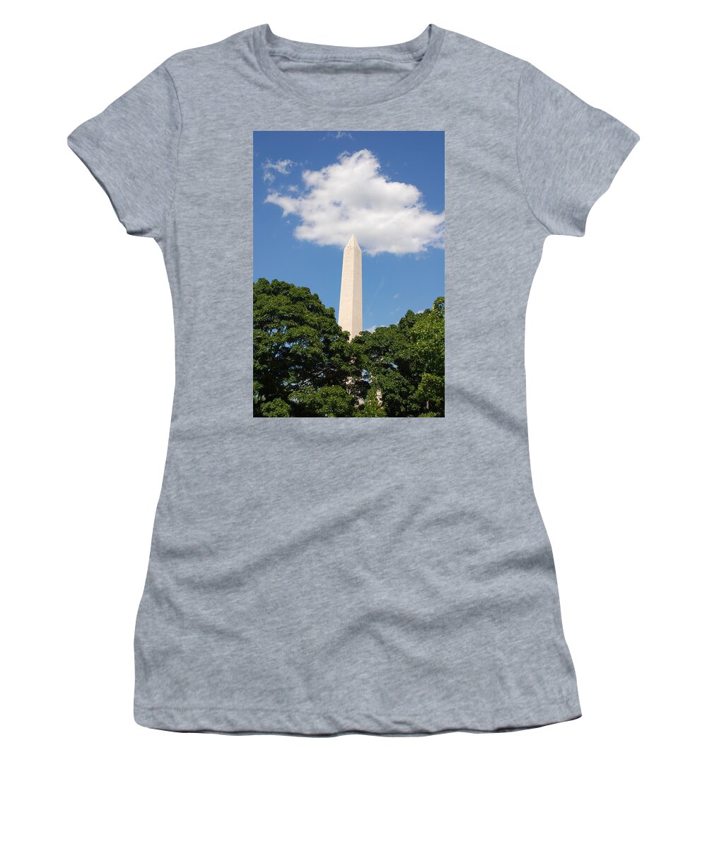 Washington Women's T-Shirt featuring the photograph Obelisk Rises Into the Clouds by Kenny Glover