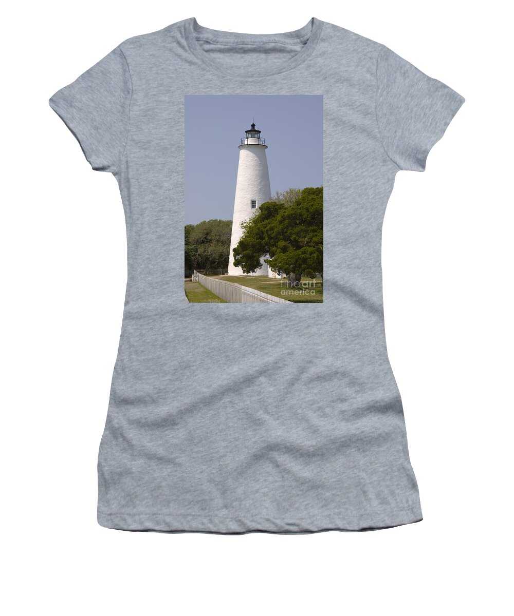 Ocrocoke Island Women's T-Shirt featuring the photograph Ocracoke Lighthouse in North Carolina by Jill Lang