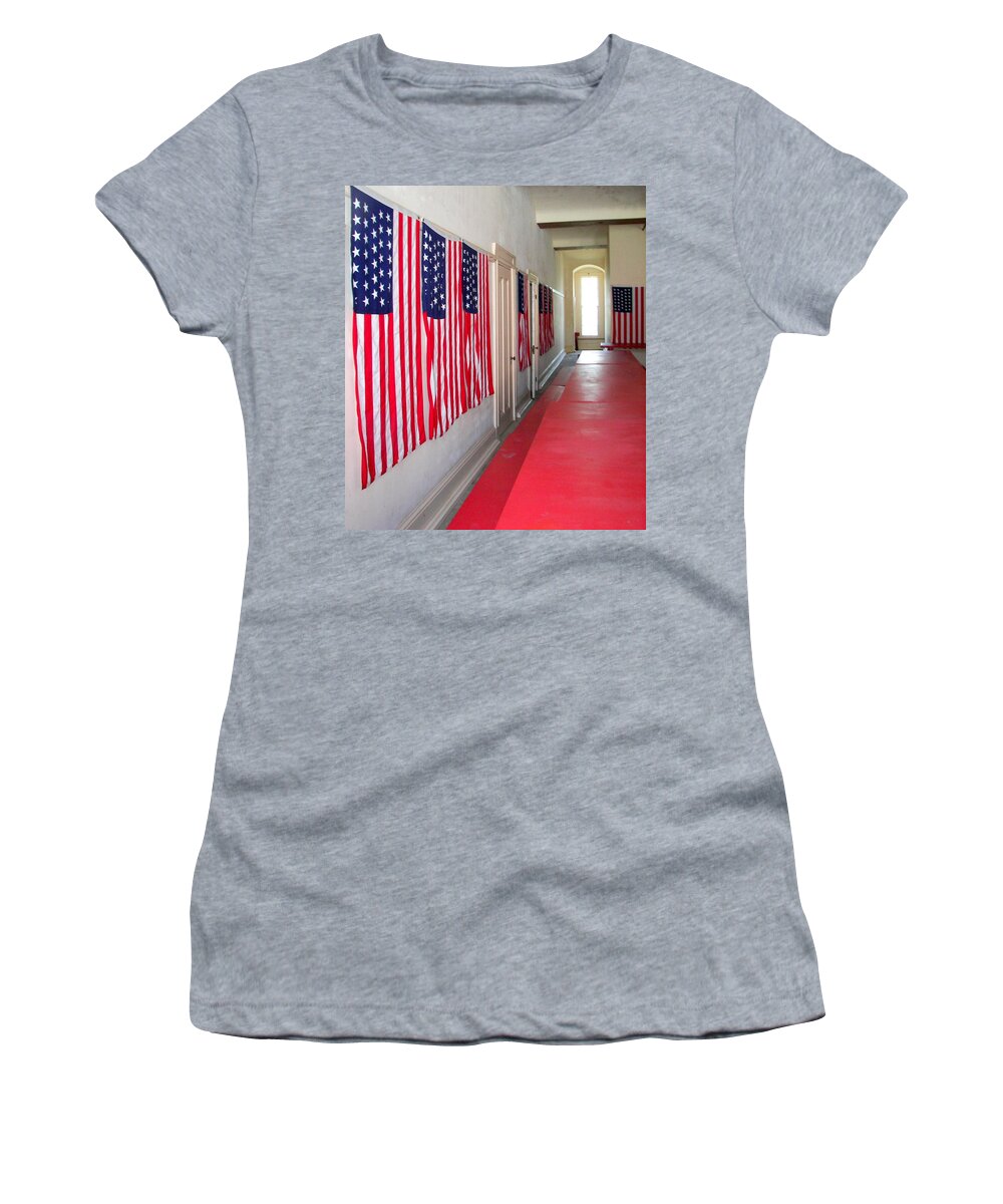 American Women's T-Shirt featuring the photograph Oh Say Can You See by Pamela Hyde Wilson