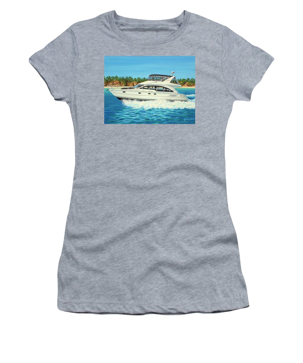 Yacht Women's T-Shirt featuring the painting Ohana Pacific by Jane Girardot