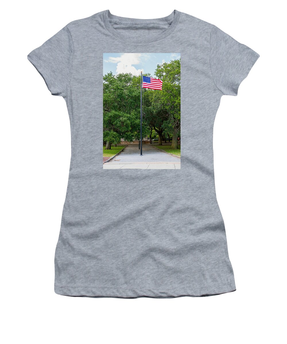 Landscape Women's T-Shirt featuring the photograph Old Glory High and Proud by Sennie Pierson