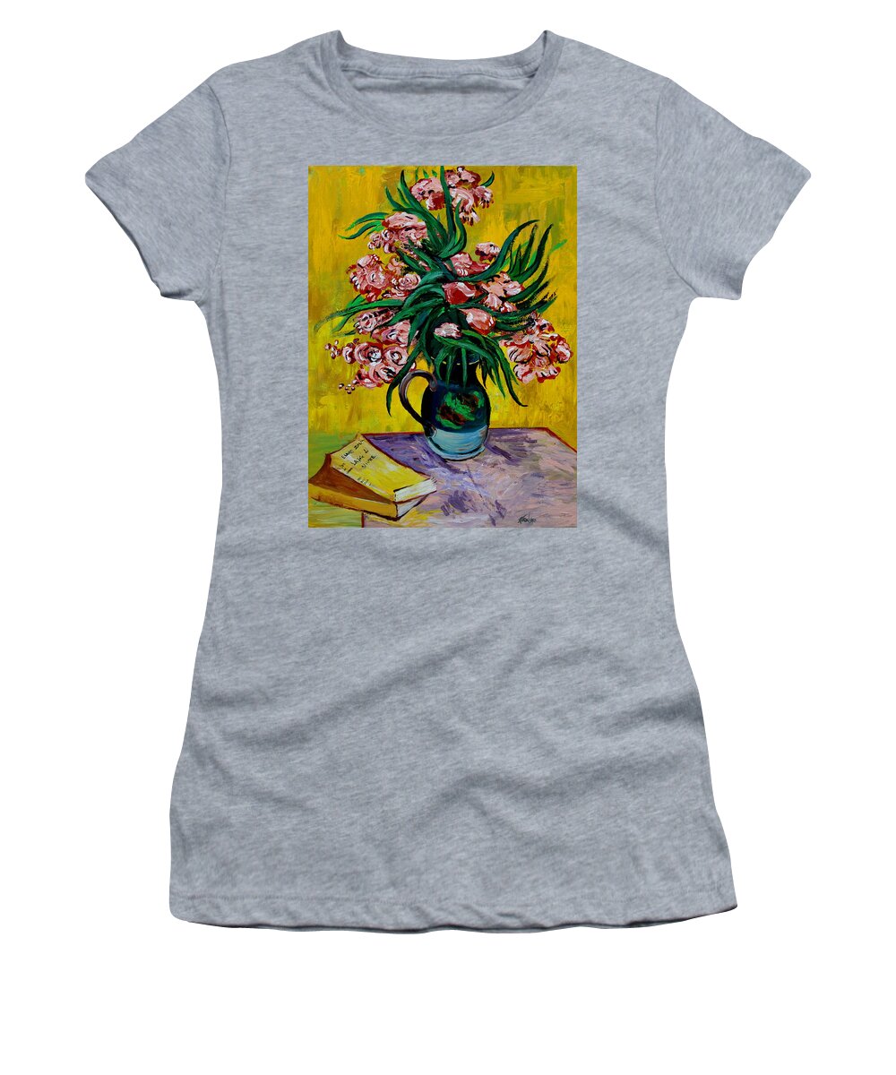 Oleander Women's T-Shirt featuring the painting Oleanders by Karon Melillo DeVega