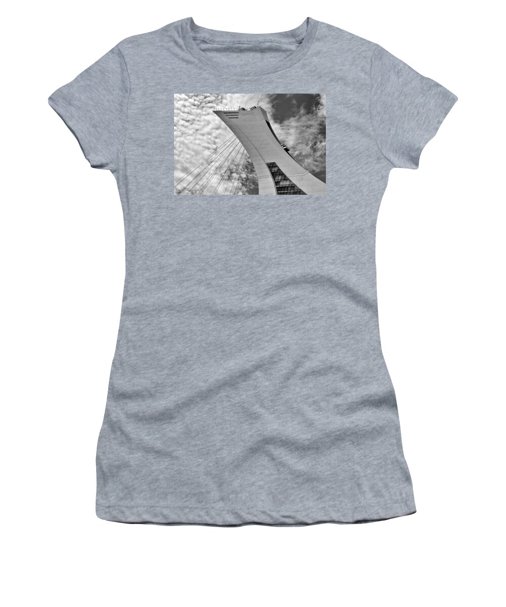 B/w Women's T-Shirt featuring the photograph Olympic Stadium by Eunice Gibb