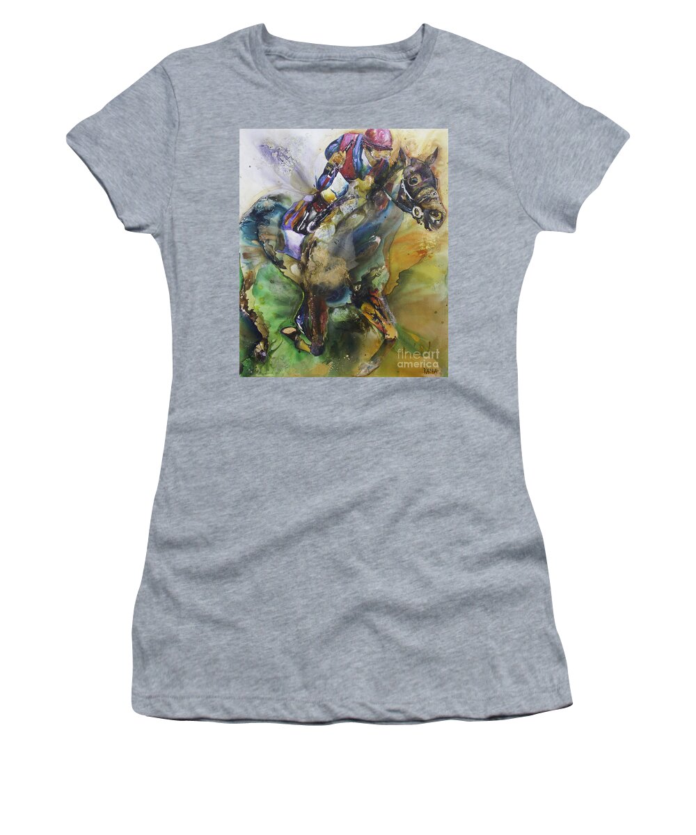 Horse Women's T-Shirt featuring the painting Olympus by Kasha Ritter
