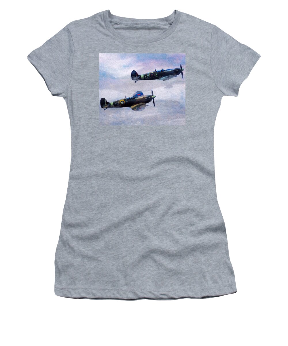 Spitfire Women's T-Shirt featuring the painting On Patrol by Mark Taylor