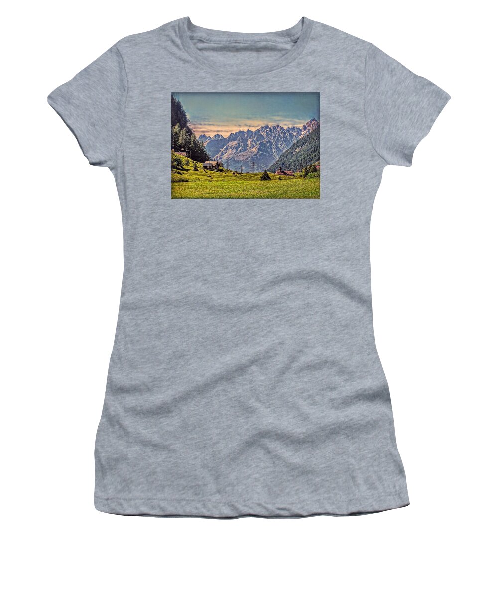 Switzerland Women's T-Shirt featuring the photograph On the Alp by Hanny Heim