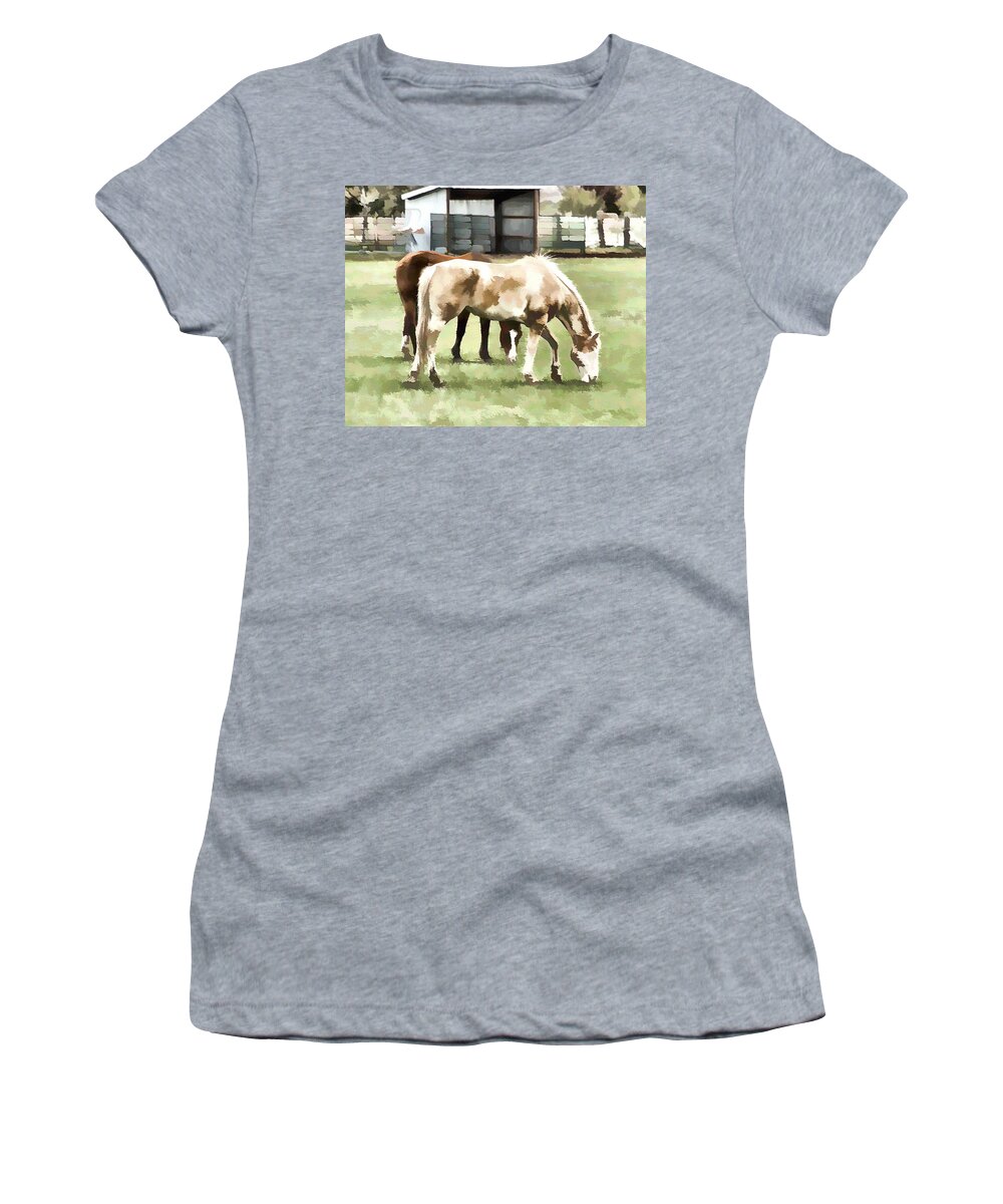 Weber Canyon Women's T-Shirt featuring the photograph On The Farm 3 by Ely Arsha
