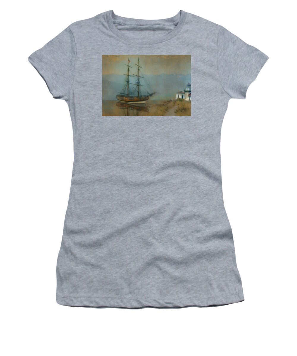 Ship Women's T-Shirt featuring the photograph On the Water by Jeff Burgess
