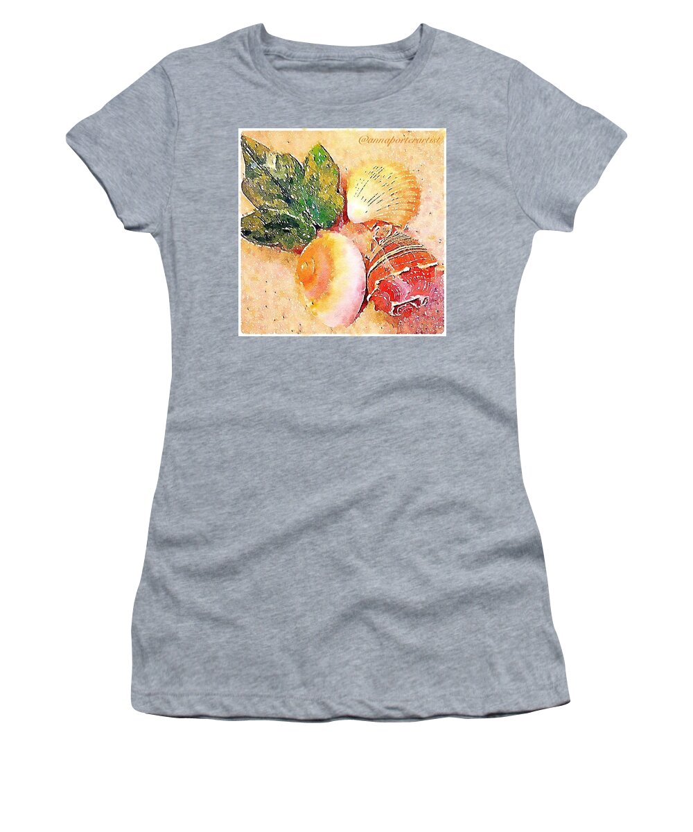 Seashells Women's T-Shirt featuring the photograph All the Beautiful Shells by Anna Porter