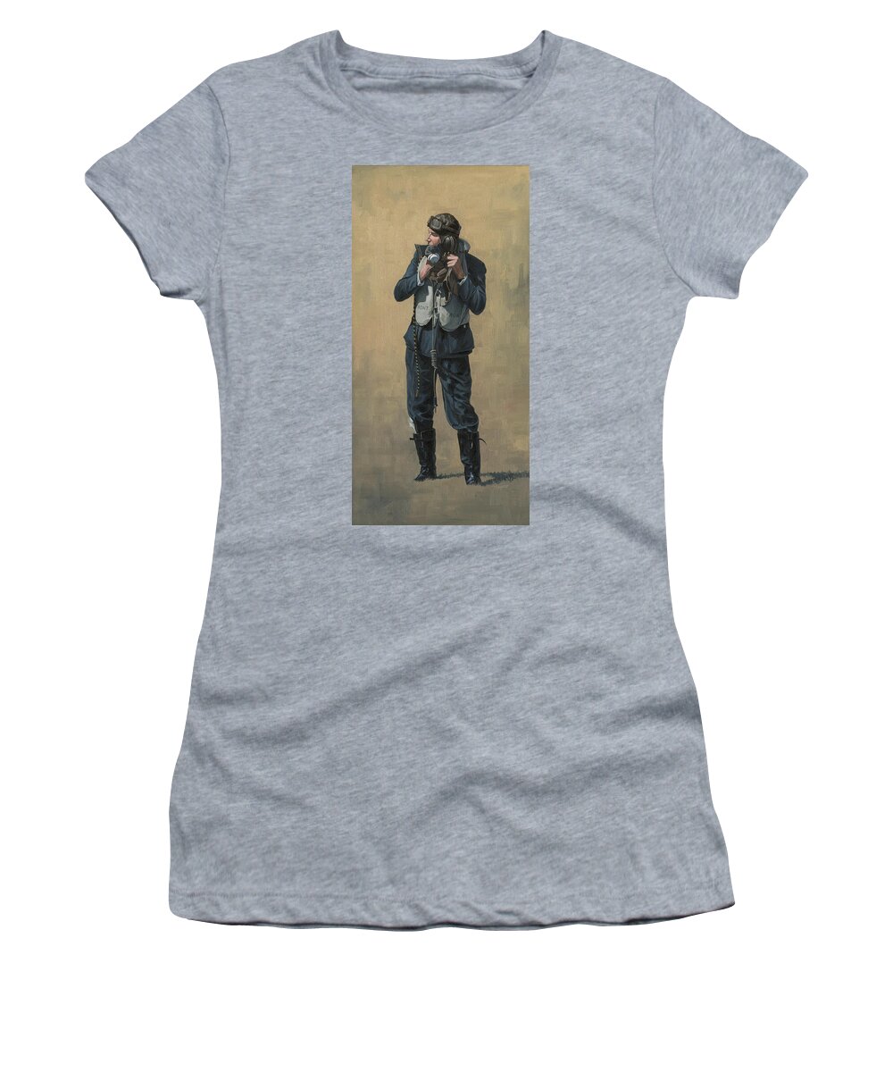 Battle Of Britain Women's T-Shirt featuring the painting One of The Few by Wade Meyers