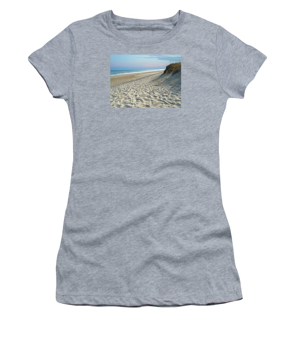 Onslow Beach Women's T-Shirt featuring the photograph Onslow Beach - North Carolina by Susan McMenamin