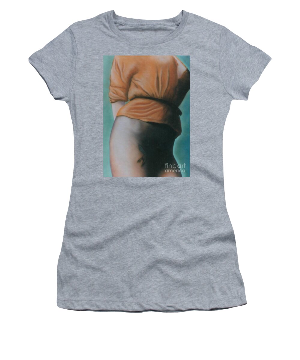 Sensual Women's T-Shirt featuring the pastel Orange Blouse by Mary Ann Leitch