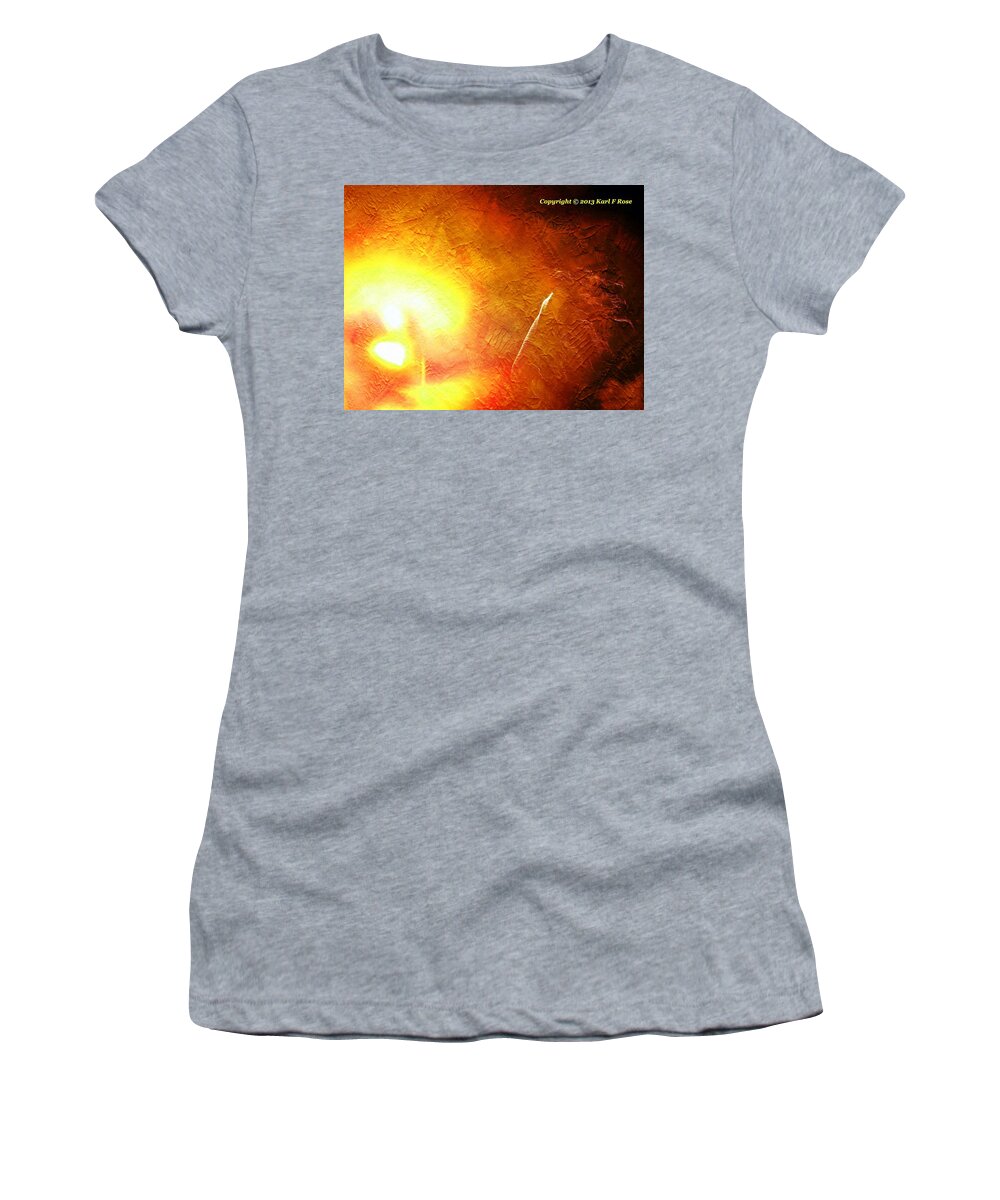 Art Women's T-Shirt featuring the photograph Orange fireworks by Karl Rose