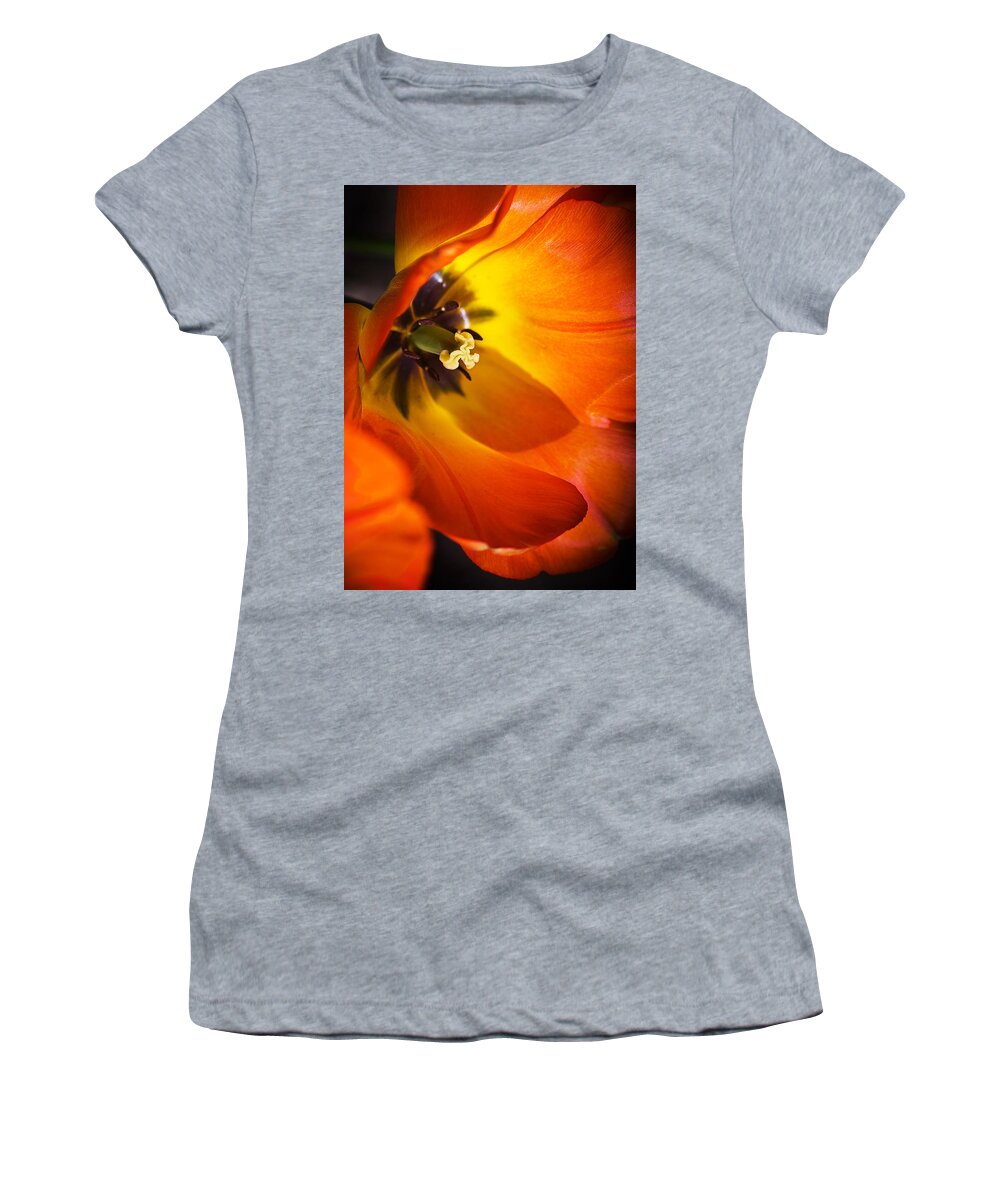 Tulip Women's T-Shirt featuring the photograph Orange Tulip by Alex Art