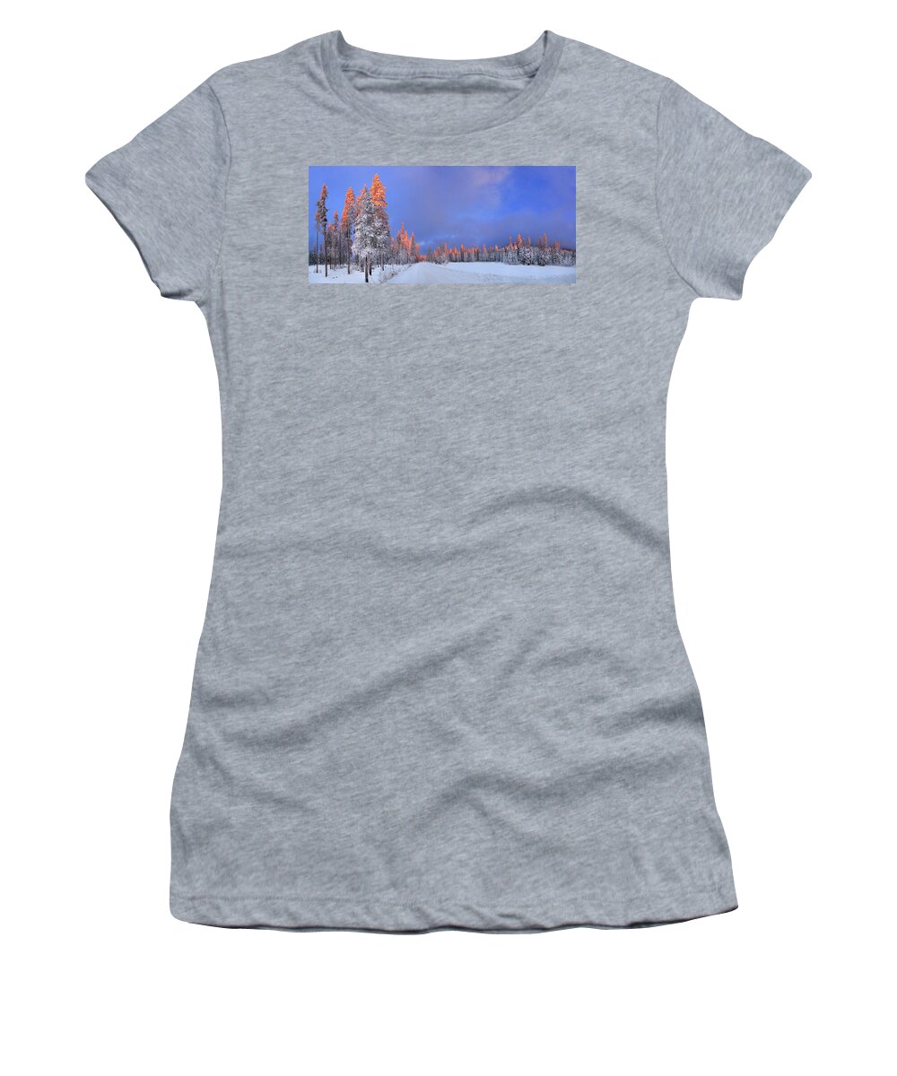 Sunset Women's T-Shirt featuring the photograph Other Side of a Winter Sunset by David Andersen