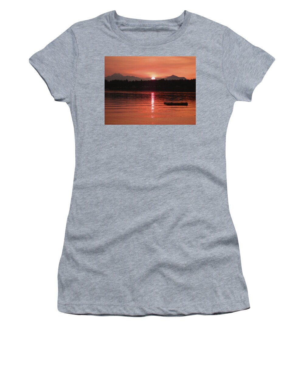 Peachy Women's T-Shirt featuring the photograph Our Beach At Sunset by Kym Backland