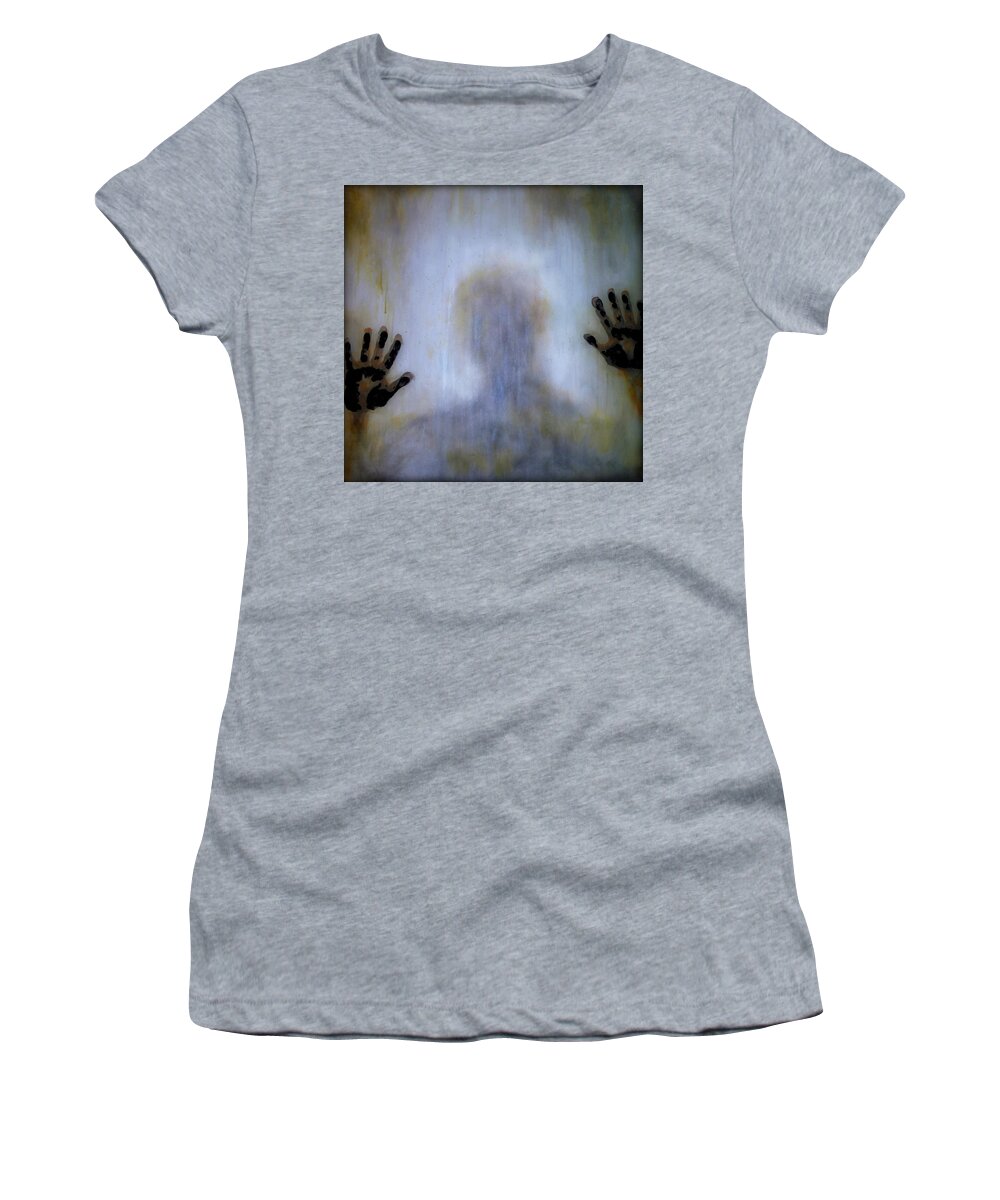 Original Art Women's T-Shirt featuring the painting Outsider by Lilia D