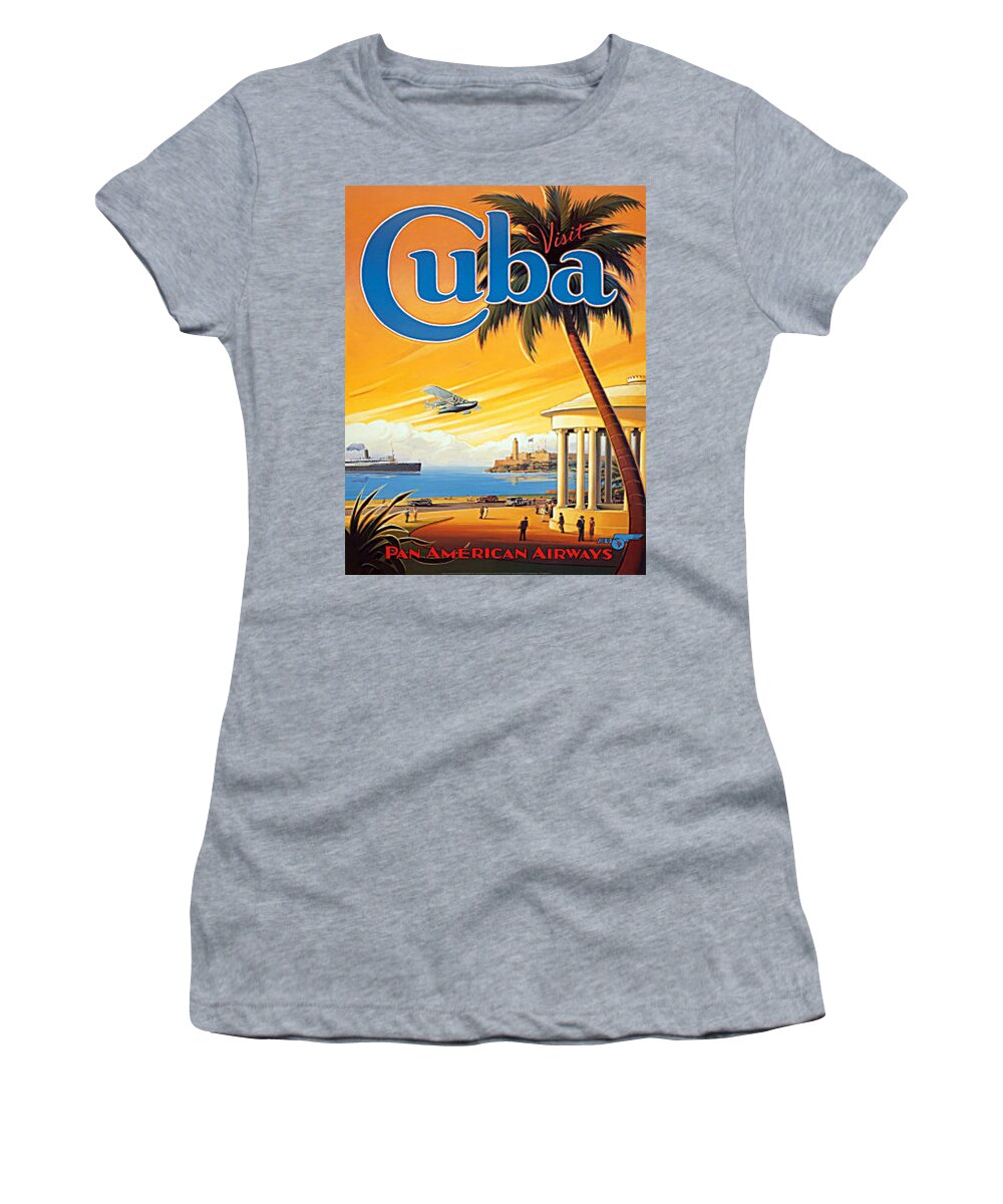 Travel Women's T-Shirt featuring the digital art Pan Am Cuba by John Madison