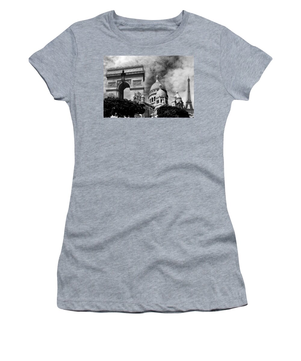 Paris Women's T-Shirt featuring the photograph Paris Montage 1 by Andrew Fare