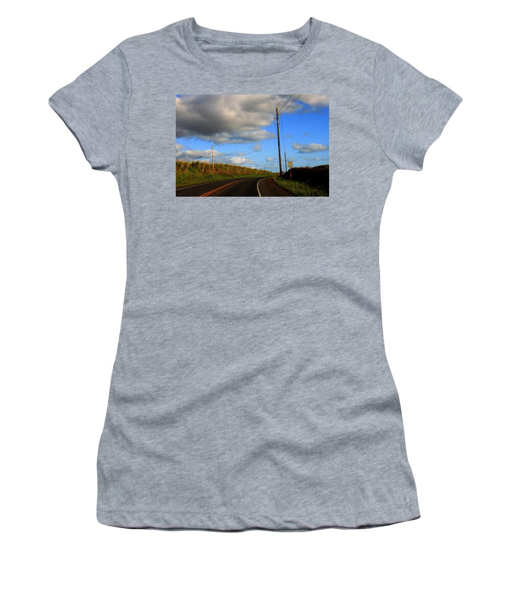 Roads Women's T-Shirt featuring the photograph Pass With Care by Edward Hawkins II