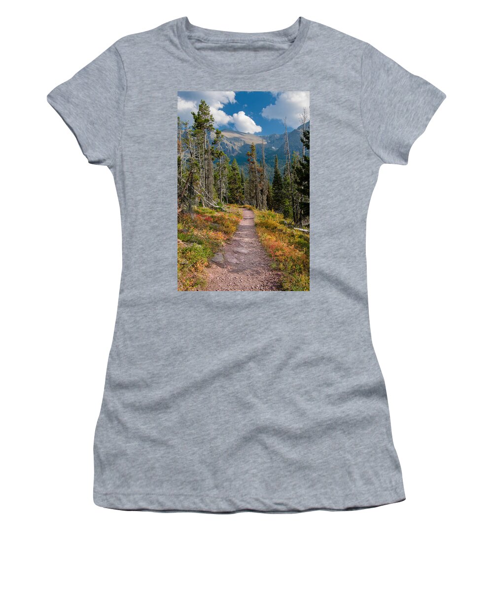 Glacier National Park Women's T-Shirt featuring the photograph Path to Glacier Splendor by Greg Nyquist