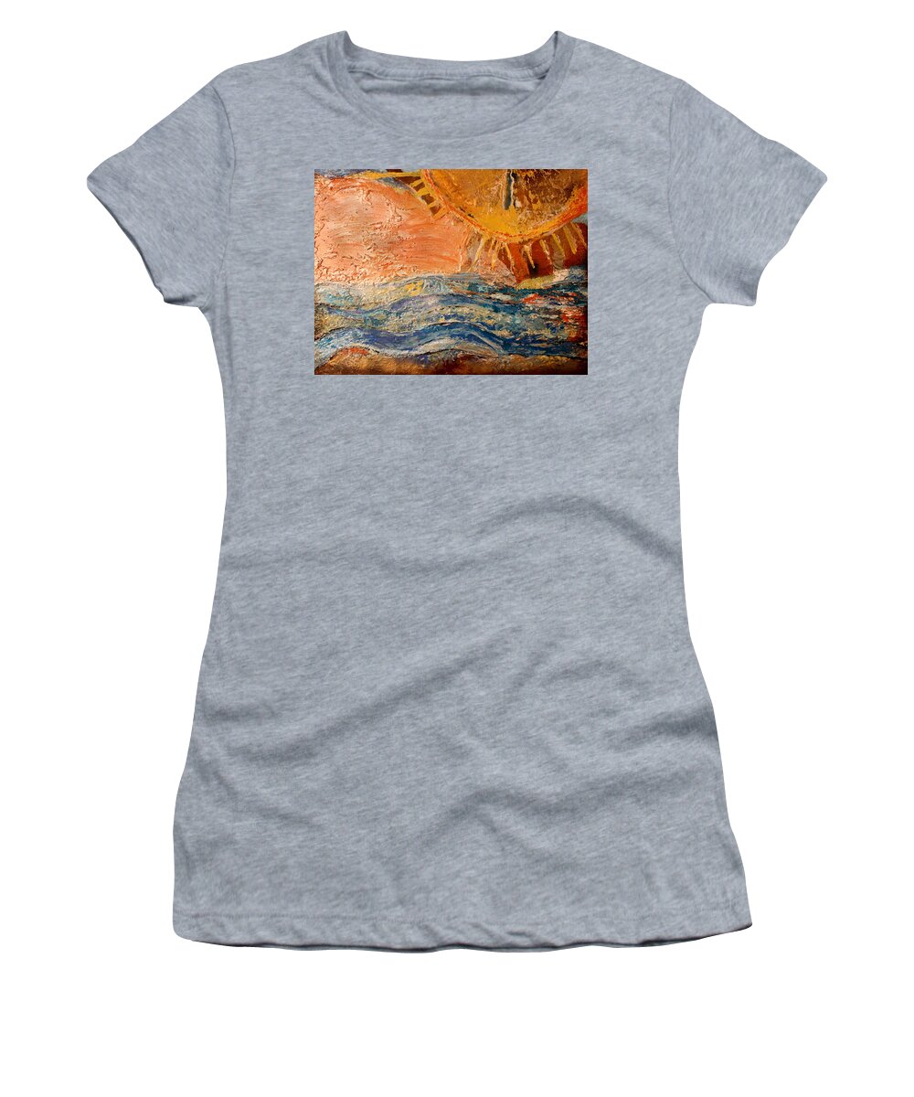 Original Art Women's T-Shirt featuring the mixed media Peaceful by Artista Elisabet