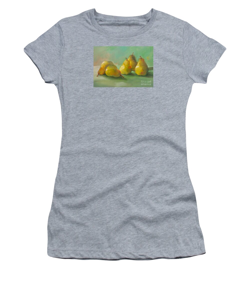 Pears Women's T-Shirt featuring the painting Peaceful Pears by Michelle Abrams