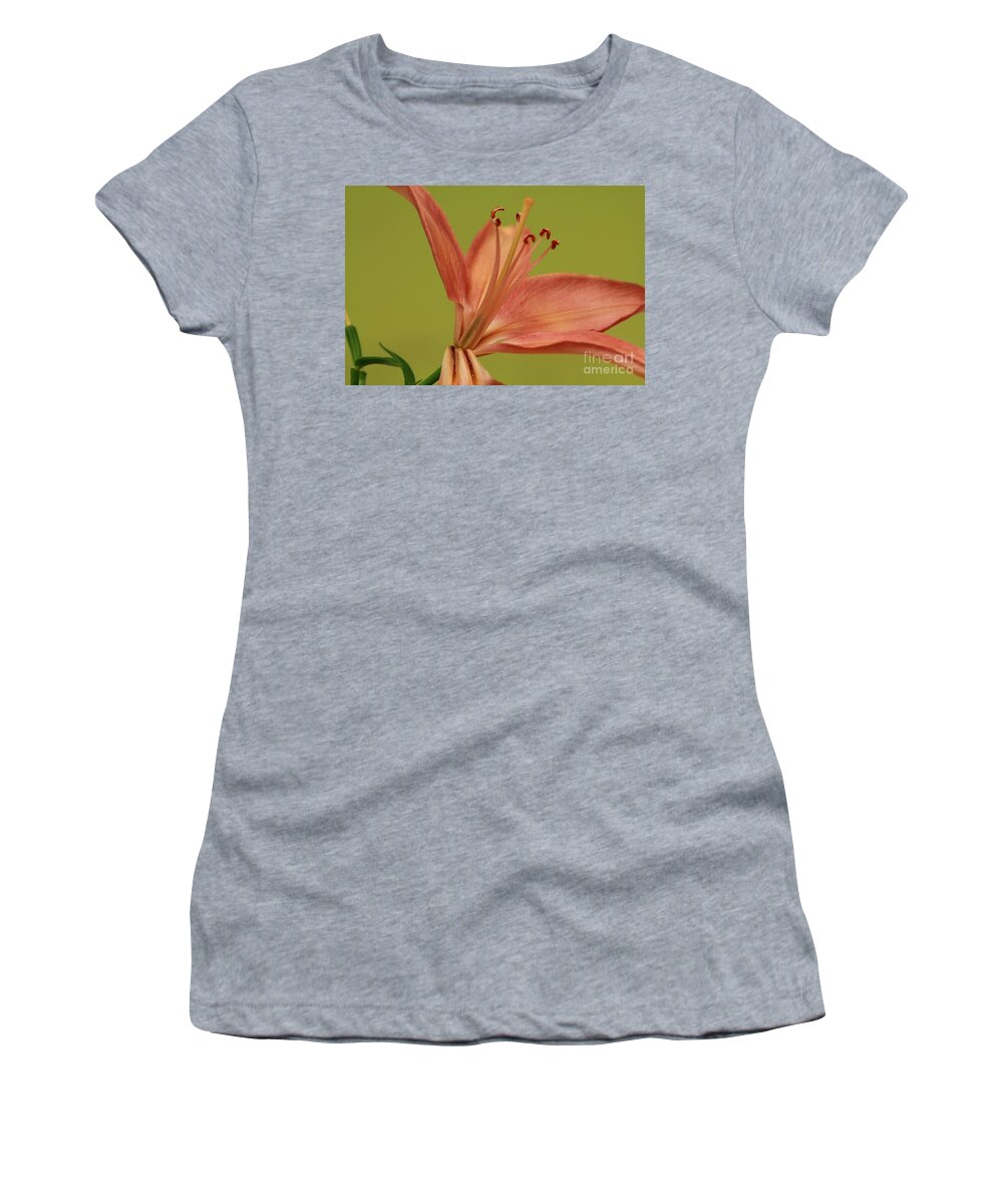 Lily Women's T-Shirt featuring the photograph Peach Lily 4 by Joseph Marquis