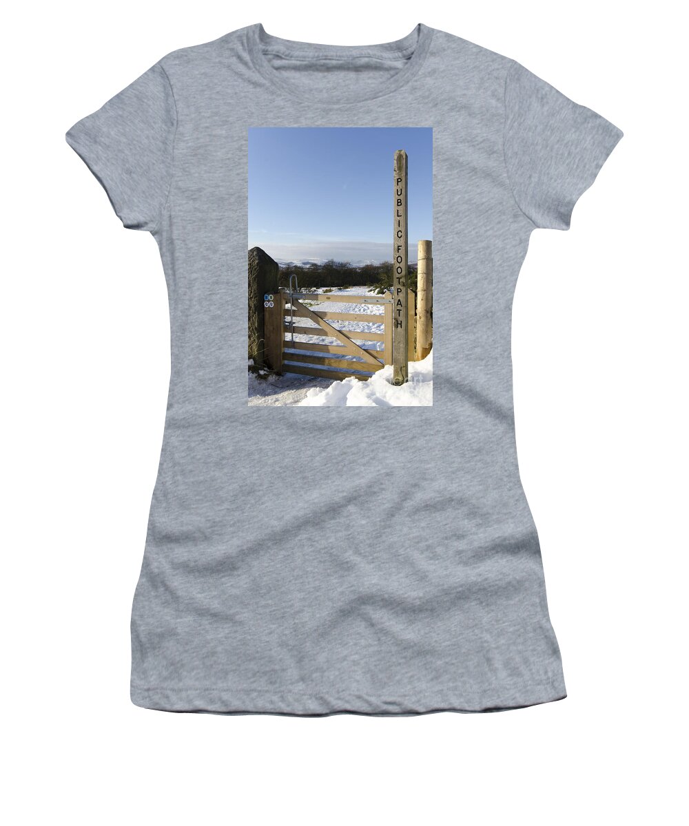 Footpath Women's T-Shirt featuring the photograph Peak District footpath by Steev Stamford