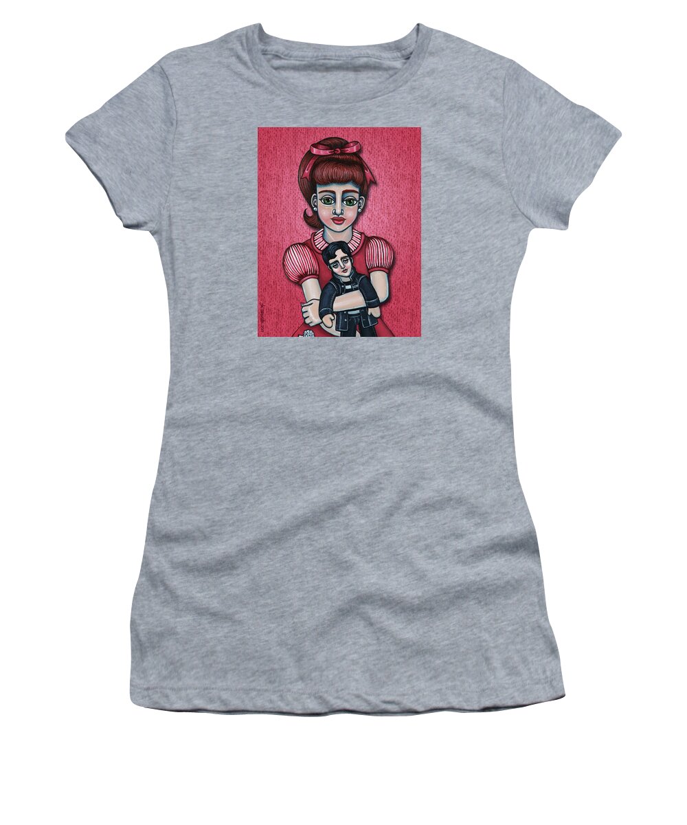 1950s Women's T-Shirt featuring the painting Peggy Sue by Victoria De Almeida