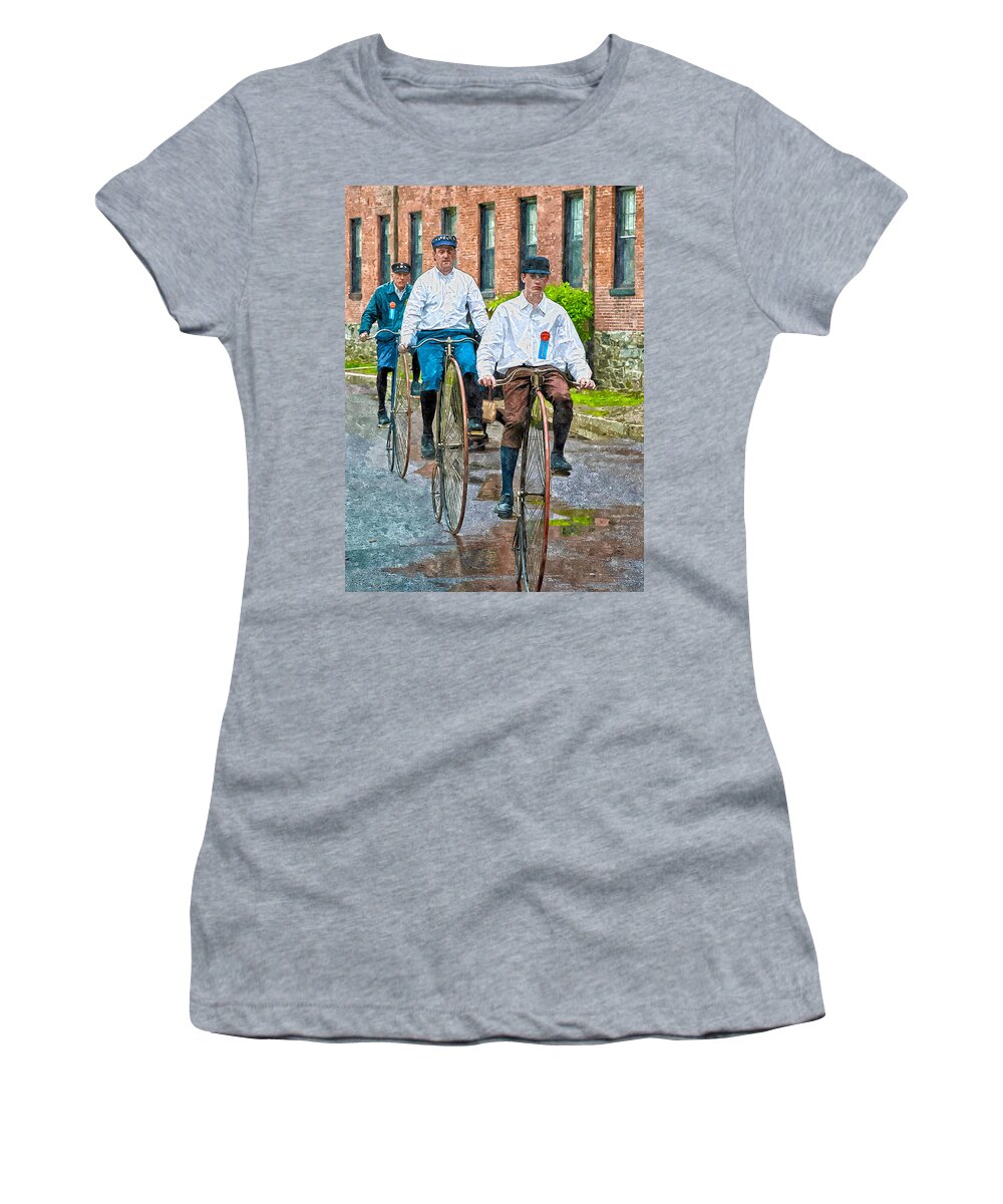 Digital Women's T-Shirt featuring the digital art Penny-farthing Bikes by Rick Mosher