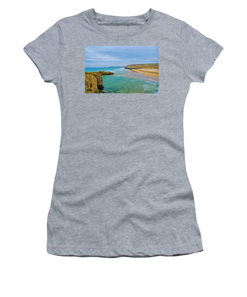 Perranporth Beach Women's T-Shirt featuring the photograph Perranporth Beach by Chris Thaxter