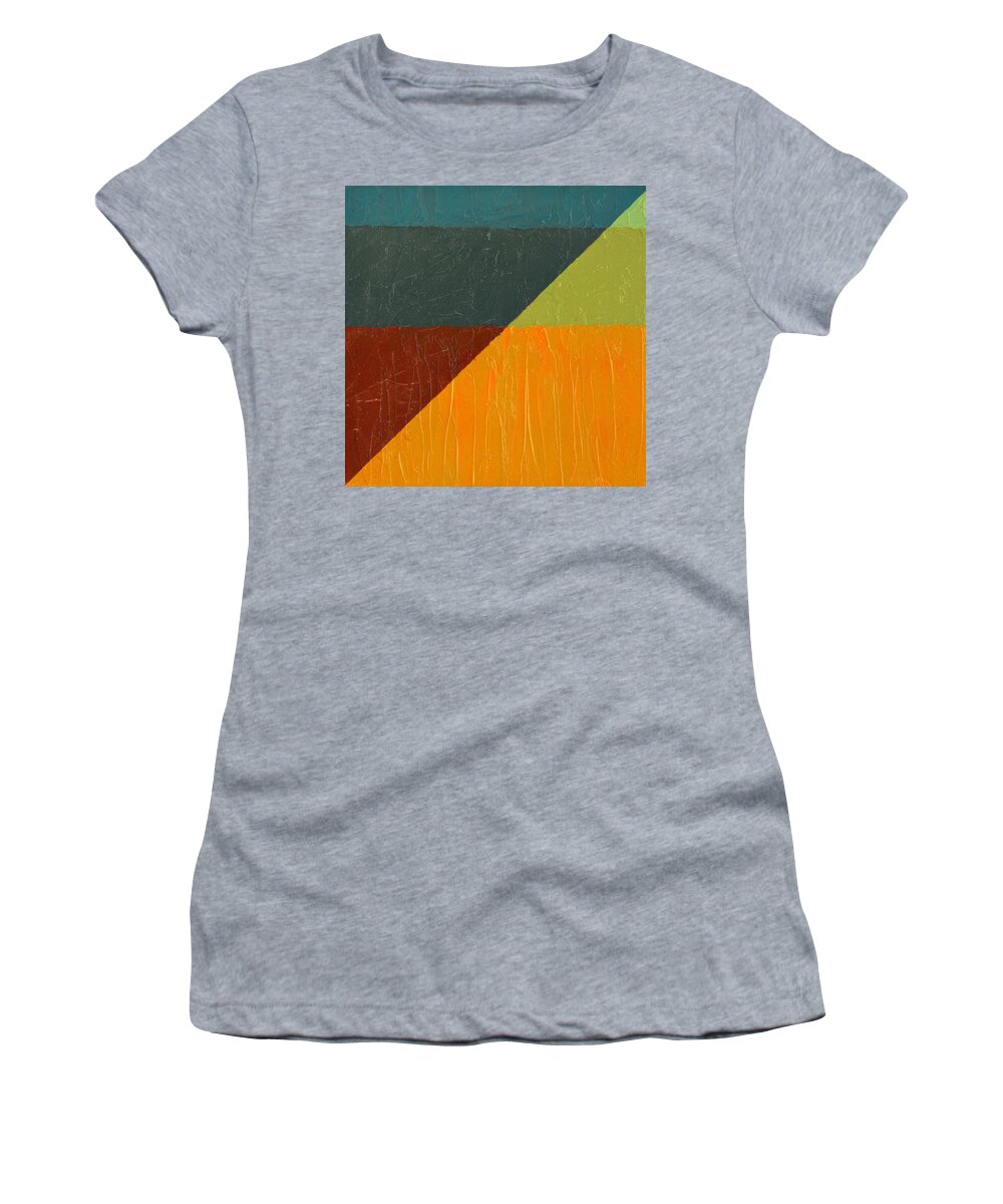 Abstract Women's T-Shirt featuring the painting Perspective in Color Collage 4 by Michelle Calkins