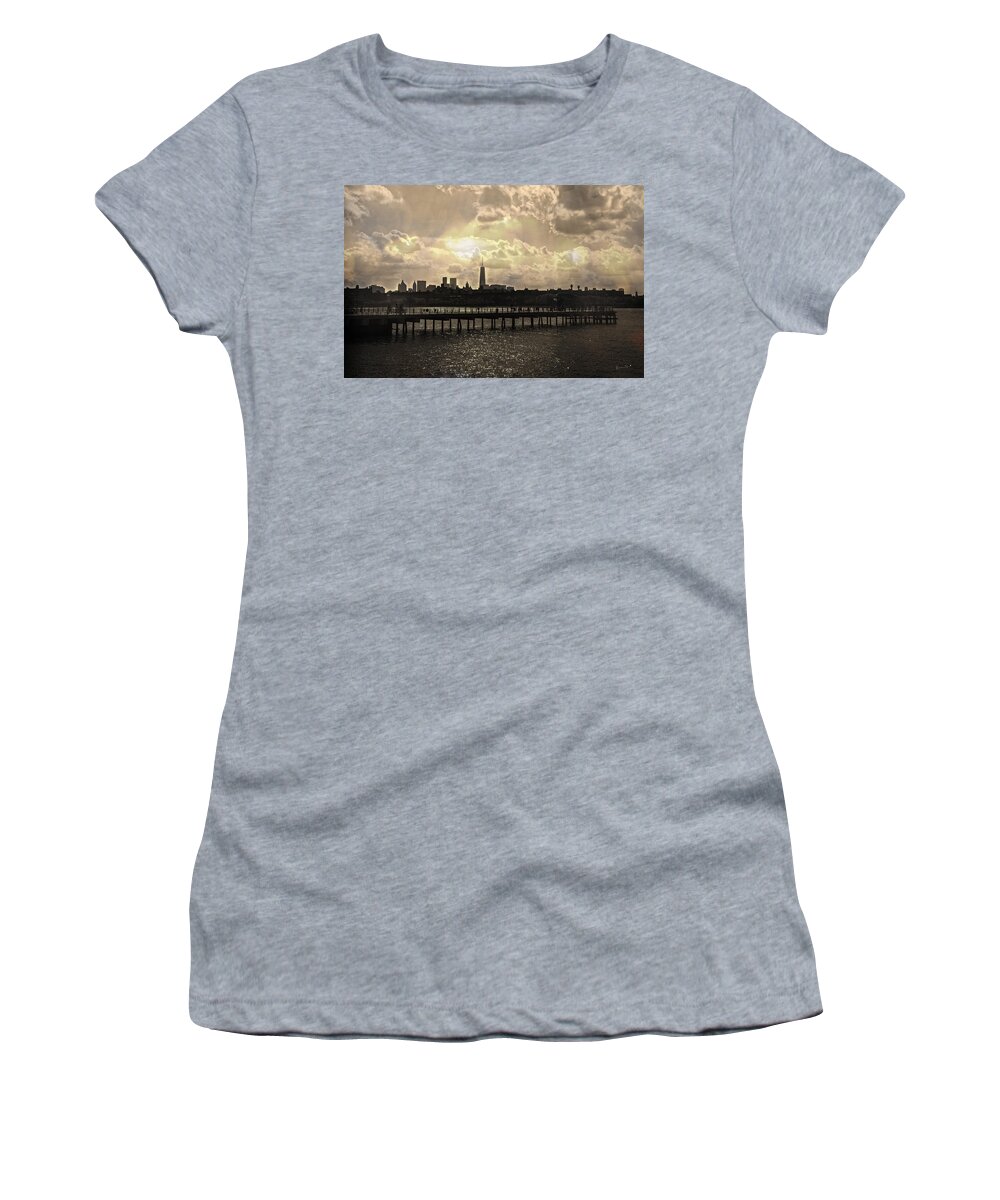 Manhattan Women's T-Shirt featuring the photograph Pier View 1 by Madeline Ellis