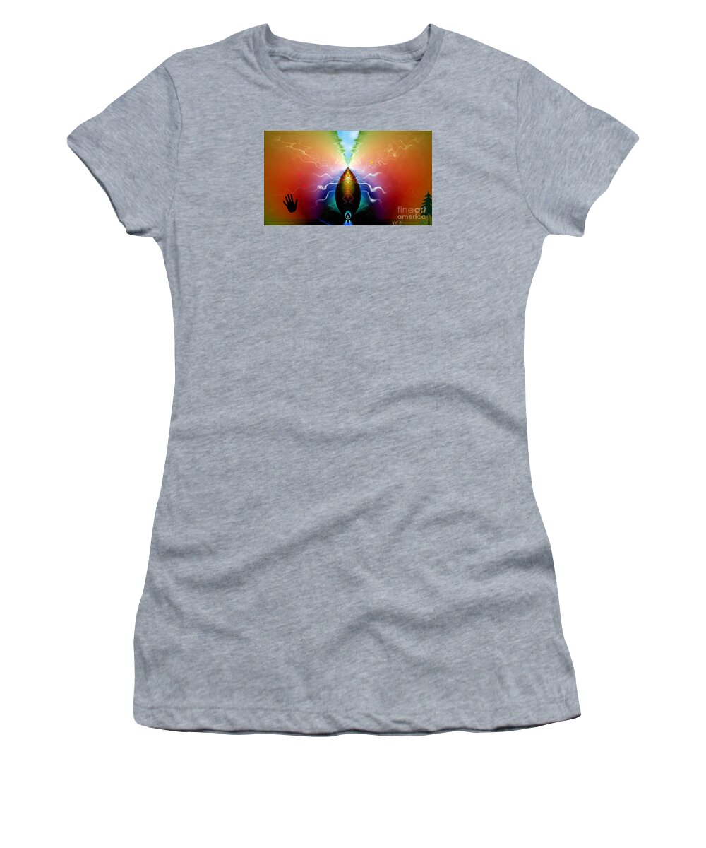 Abstract Women's T-Shirt featuring the digital art Pine Cone Dreams by Peter R Nicholls