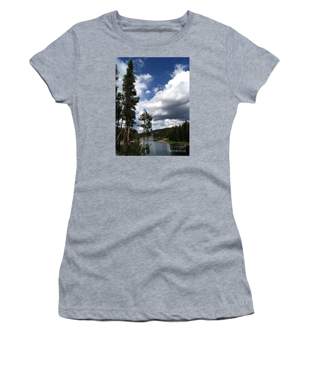 Pine Women's T-Shirt featuring the photograph Pine on the Yellowstone River by Charles Robinson