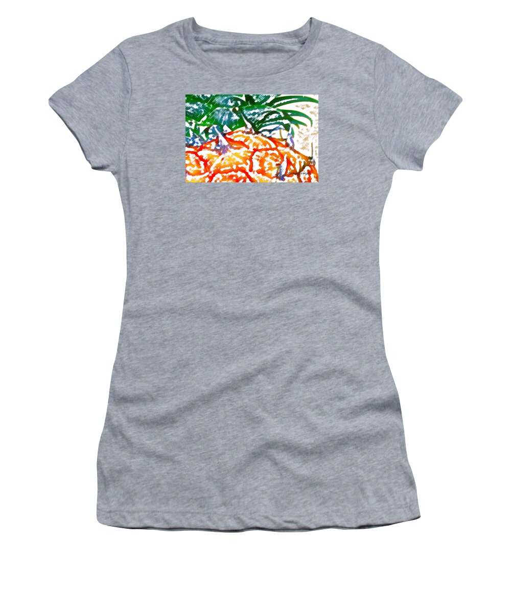 Food Women's T-Shirt featuring the digital art Prickly Pineapple by James Temple