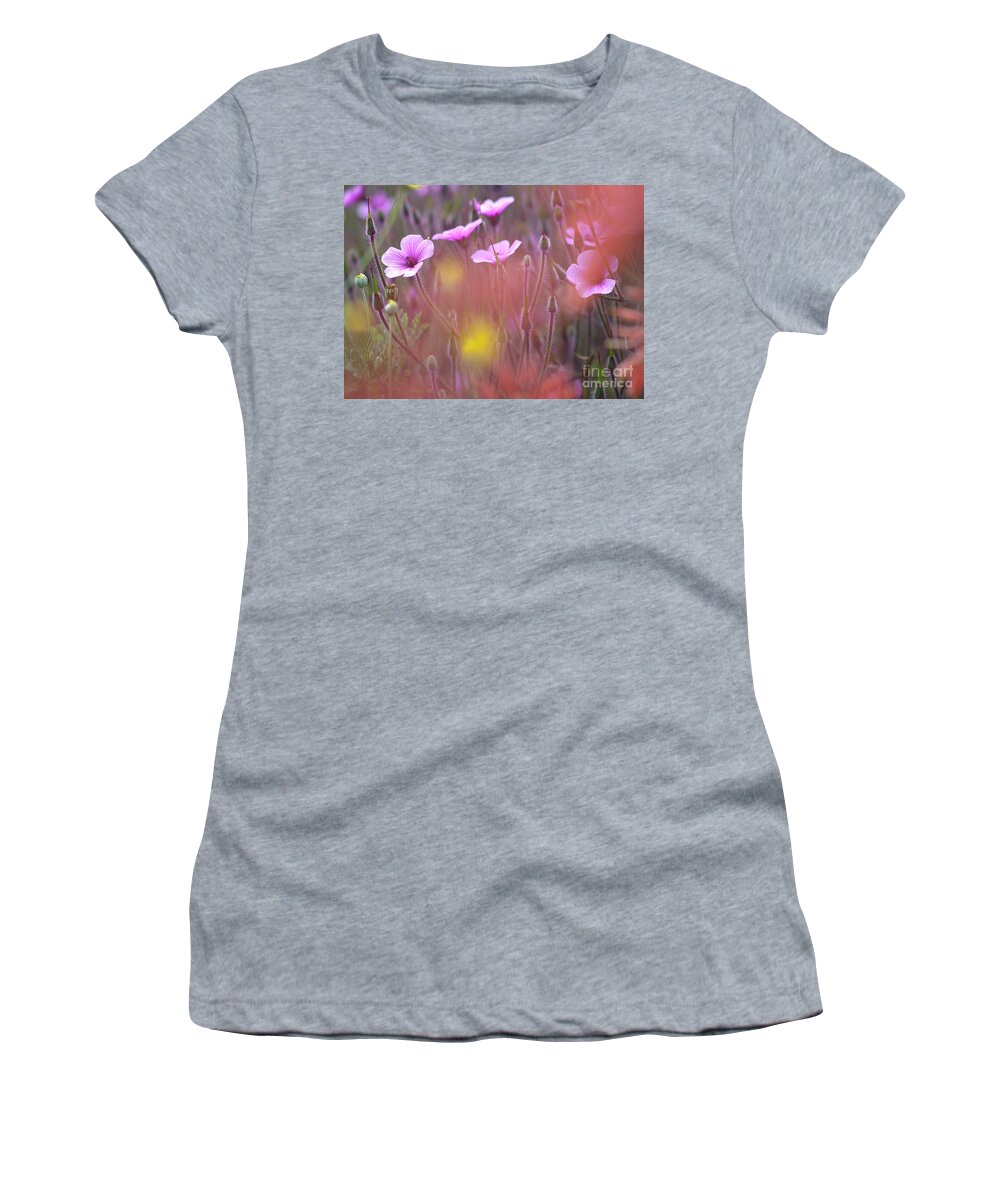 Geranium Women's T-Shirt featuring the photograph Pink wild Geranium by Heiko Koehrer-Wagner