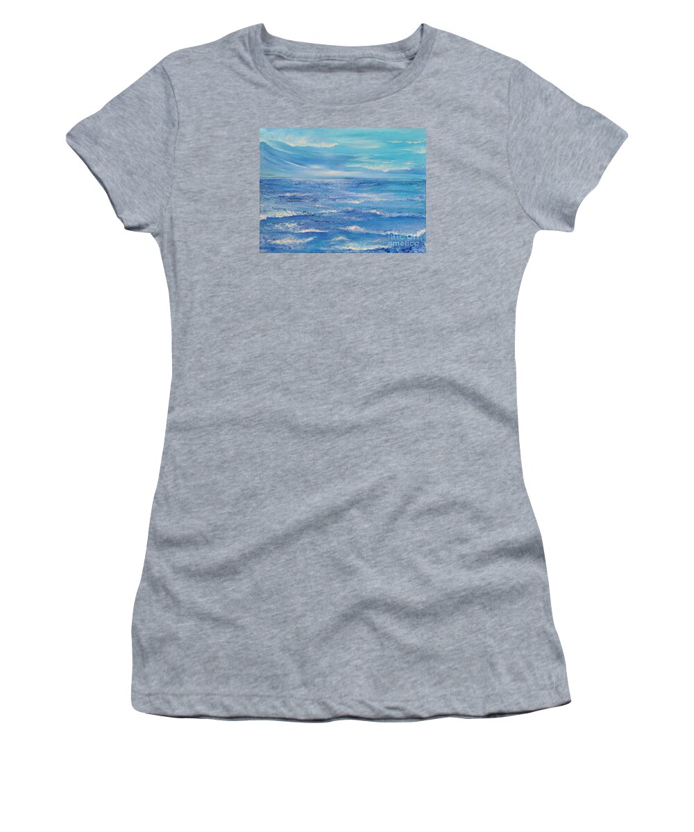 Sea Women's T-Shirt featuring the painting Pleasure 2 by Teresa Wegrzyn