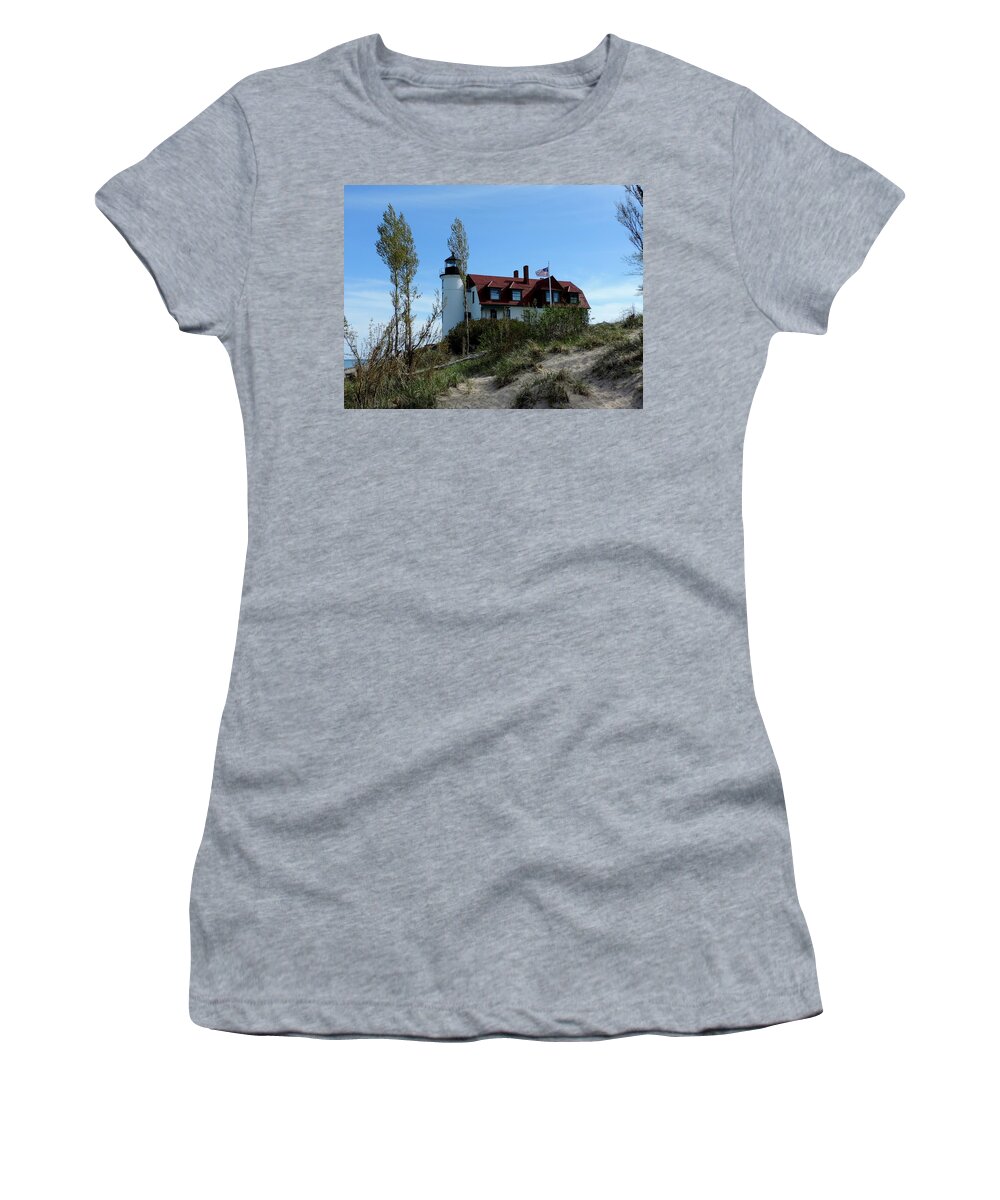 Lighthouse Women's T-Shirt featuring the photograph Point Betsie Lighthouse by Keith Stokes