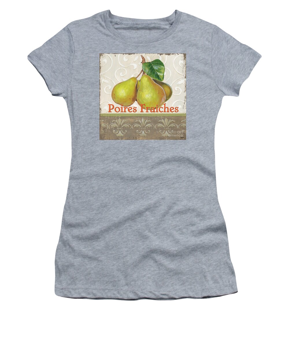 Kitchen Women's T-Shirt featuring the painting Poires Fraiches by Debbie DeWitt