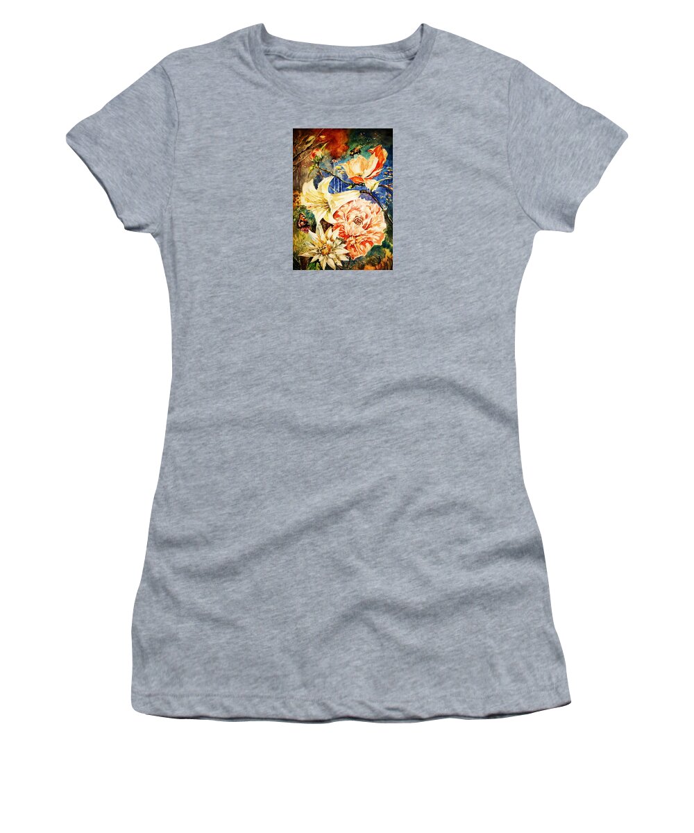 Flowers Women's T-Shirt featuring the painting Pollination by Al Brown