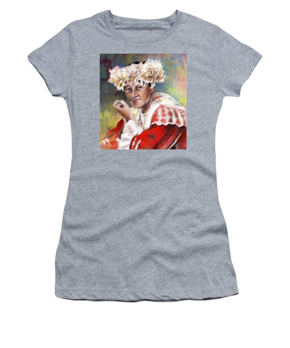 Travel Women's T-Shirt featuring the painting Polynesian Woman by Miki De Goodaboom